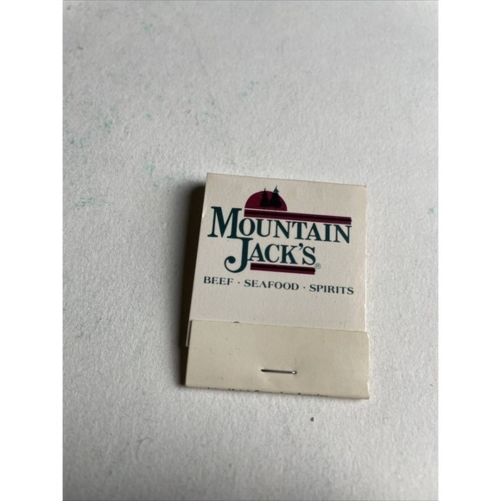 Mountain Jack's Beef Seafood Spirits 20 Strike Matchbook